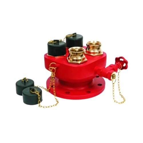 NEWAGE – Four Way Inlet Breeching | 4 Gunmetal 63mm Male Inlets
