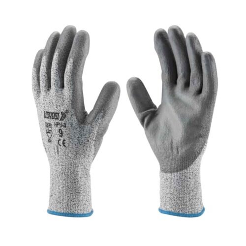 UDYOGI – HPU-3 | Cut Level 3 Liner – Palm Pu Coated Safety Gloves