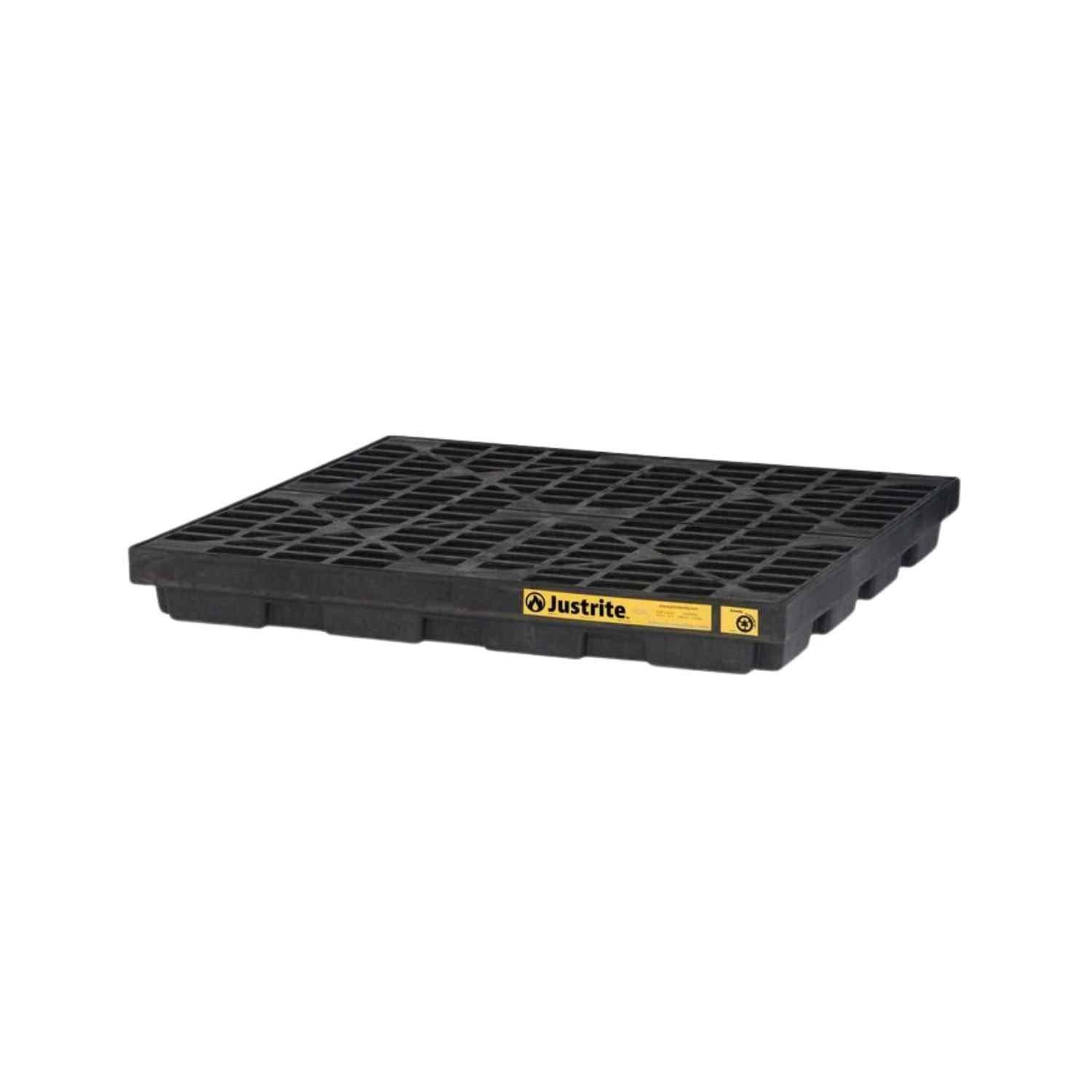JUSTRITE - 28657 | 4 Drum Accumulation Center | 49 Gallon Spill Capacity No Drain | Spill Pallet Black - Image 2