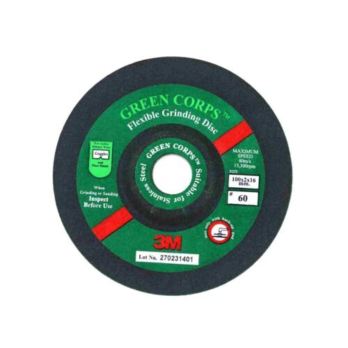 3M – Abrasive | Green Corps | Flexible Grinding Disc | Size: 100mm X 3mm X 16mm | P 36 | Pack of 5