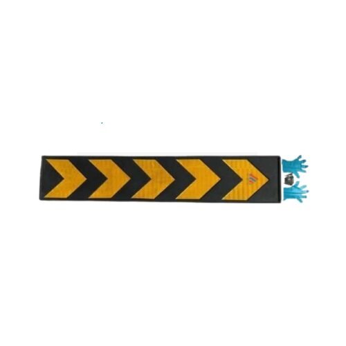 KTAUTOMATION – Rubber Wall Guards 39” With Arrow Reflective for Wall Guard Protector for Directional Parking Garage Traffic Control Size-1000mmx200mmx10mm – Pack of 1