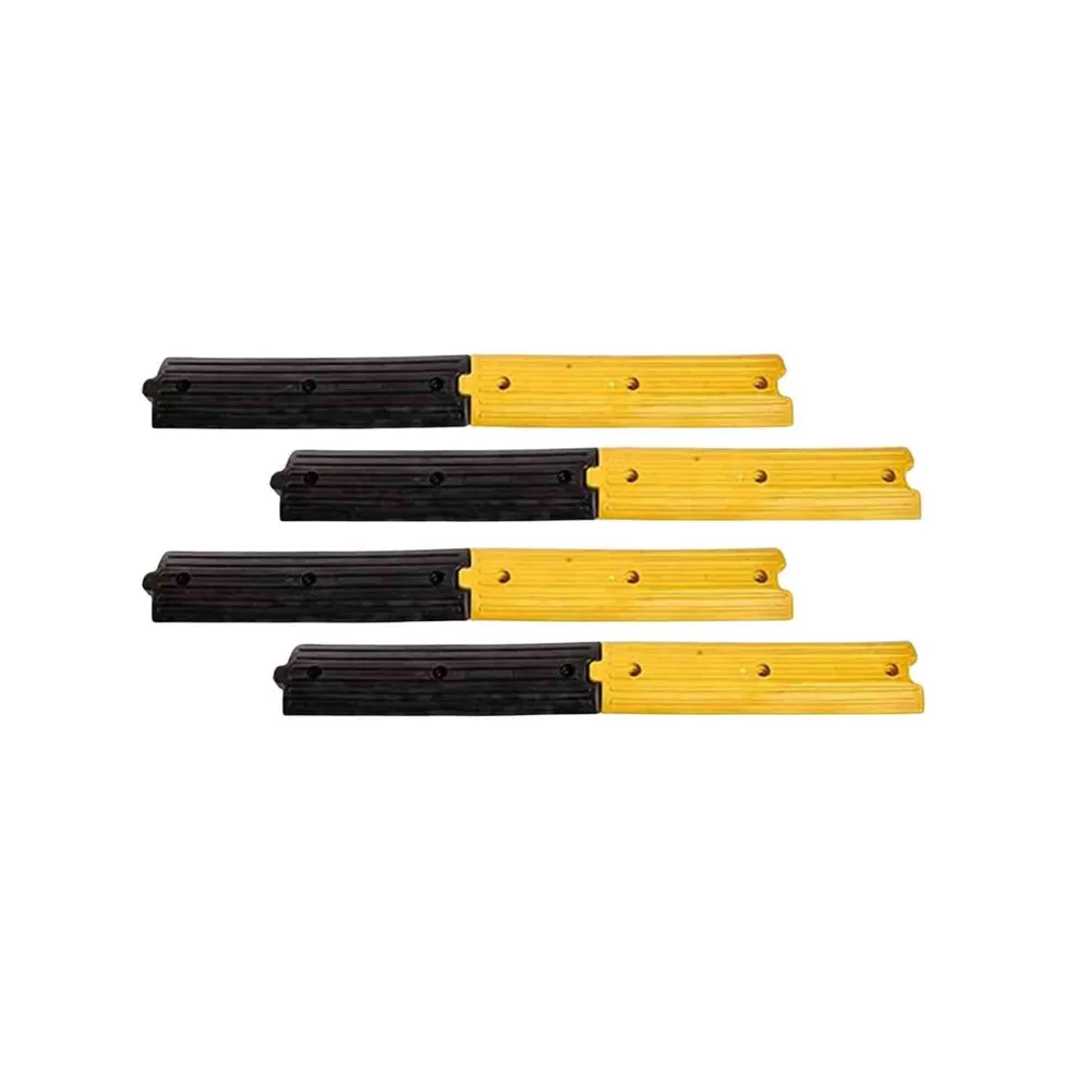 KUNPLAST - Set of 8 Meters | Plastic Rumblers Safety Speed Breakers | Yellow & Black | 500X125X25 MM