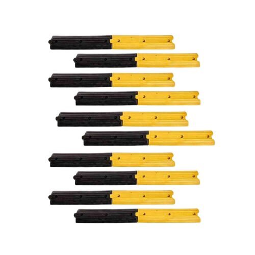 KUNPLAST – Set of 10 Meters | Rubber Rumblers Safety Speed Breakers | Yellow & Black | 500X125X25 MM