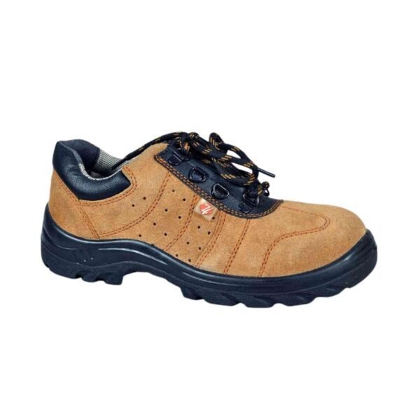 ZAIN - ZM-03 | PU Steel Toe Brown Leather Safety Shoes | Camel