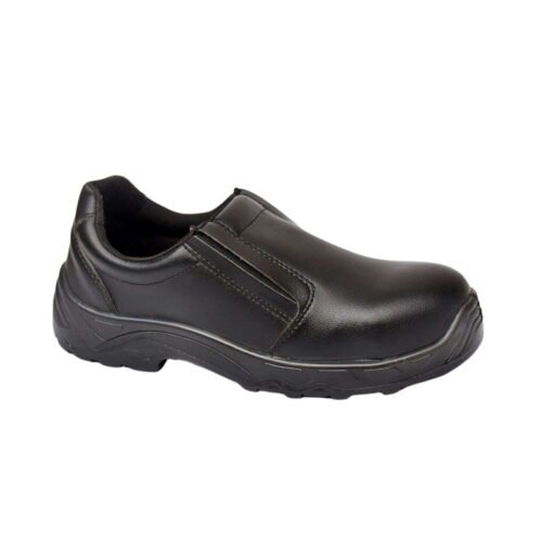 ZAIN – ZM – 39 | PU Steel Toe Black Leather Safety Shoes | Black