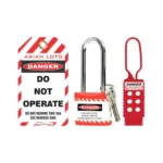 Asian Loto Lockout Hasp (Vinyl Coated & Metal Double Jaw) Compact red hasp, 1 pc