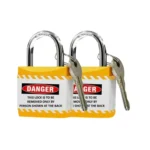Asian Loto Lockout Safety Padlock (Steel, Nylon & Dielectric Shackle) Jacket padlock, yellow Set of 2