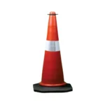 H2 Traffic Cone, 500 to 1000 mm (Roto, Plastic, Rubber Base & Hexagonal) 1000 mm roto rubber base, semi red, 5 kg (H2RB1000-1)