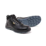 Jama Black Leather Steel Toe Safety Shoes (Seattle, Atlanta, Phoenix Plus, Concord, JB001, JB009, JS077) Concord, high ankle, double density PU