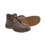Jama Brown Leather Safety Shoes, Low & High Ankle (Reno, Rock Island, Aspen, JB 048) Reno, Barton print brown, high ankle