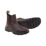Jama Safety Boots: Chelsea Slip-On Boulder & Tactical Boot Boulder Chelsea, brown oil pull-up