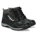 Kavacha Leather Safety Shoes with Foam Comfort TPR Sole (S205, S219 to S248) S221, black, high ankle