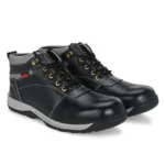 Kavacha Leather Safety Shoes with Foam Comfort TPR Sole (S205, S219 to S248) S248, black, mid ankle