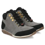 Kavacha Suede Leather Steel Toe Safety Shoes (S206, S207, S275, S75, S82, S83, R501 to R503) S83, grey, mid ankle, TPR sole