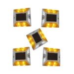 KT Automation Road Stud: Reflector and Solar LED Studs (Packs) Solar LED stud, aluminium, yellow Pack of 5