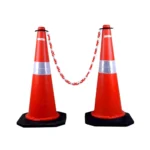 KT Automation Traffic Cone 750 mm and 1000 mm, Packs with Chain 750 mm 2 cones + 2 m chain