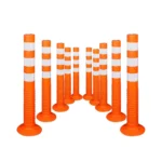 Kunplast Spring Post Delineator 750 mm, Orange or Red (Packs of 4 to 10) Orange 10 posts