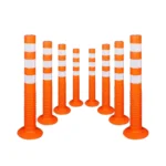 Kunplast Spring Post Delineator 750 mm, Orange or Red (Packs of 4 to 10) Orange 8 posts