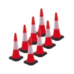 Kunplast 750 mm Traffic Cone with Rubber Base (Chain or Hook Sets of 4 to 10) PVC parking cone with hooks 8 cones