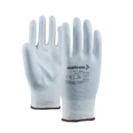 Mallcom Coated Work Gloves: PU, Nitrile, Latex & Cotton Dotted P213W, white PU palm