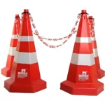 Nilkamal 750 mm Traffic Cone Set (with Chain or Retractable Tape) 6 cones, 6 m chain, hooks