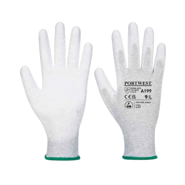 Portwest Antistatic ESD Gloves (A197 Shell, A198 Fingertip, A199 PU Palm)