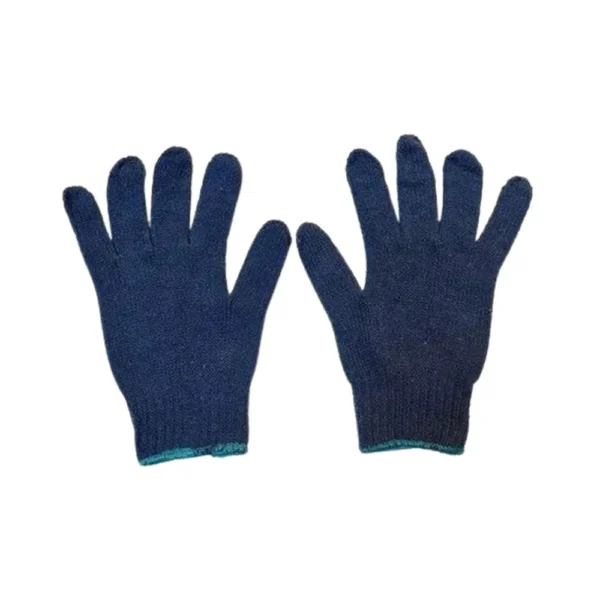 Raga Cotton Knitted Hand Gloves, Blue & White, 35 to 80 g (Pack of 100 Pairs)