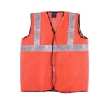 Safedot Reflective Safety Vest, 60 GSM with 1 Inch Strips (S1 & S2) S2 reflective vest, orange