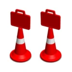 Swift LLDPE Traffic Cone, 750 mm and 1000 mm (Round, Hexagonal, Display) RSDC-900, display cone with board, 900 mm