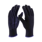 Udyogi Cotton Knitted PVC Dotted Gloves (PDSBB60, PDDBB60, PDSWB70) PDDBB60, double side dots